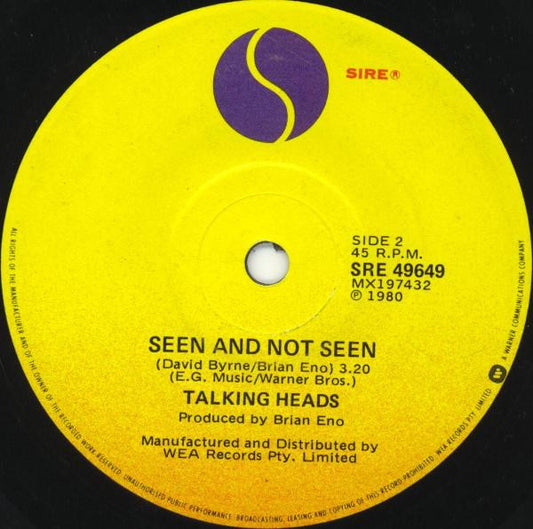 Talking Heads : Once In A Lifetime (7")