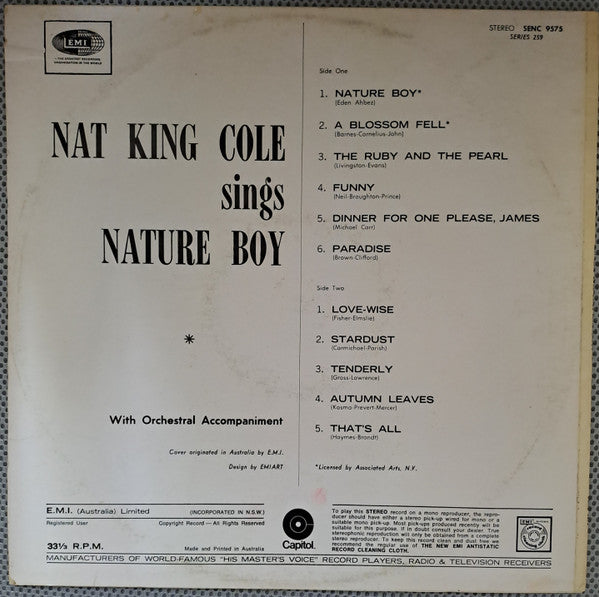 Nat King Cole : Sings Nature Boy (LP, Comp, Gre)