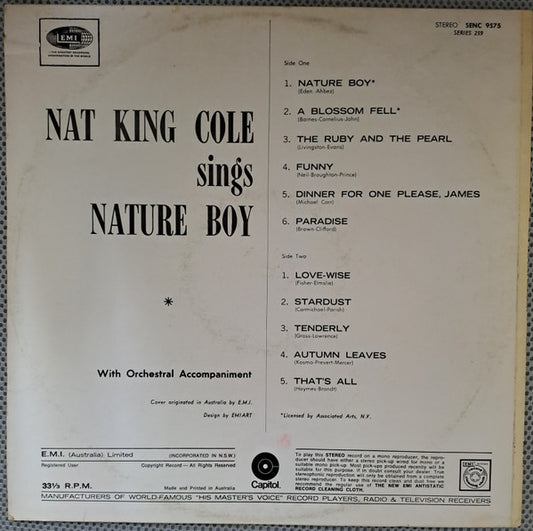 Nat King Cole : Sings Nature Boy (LP, Comp, Gre)