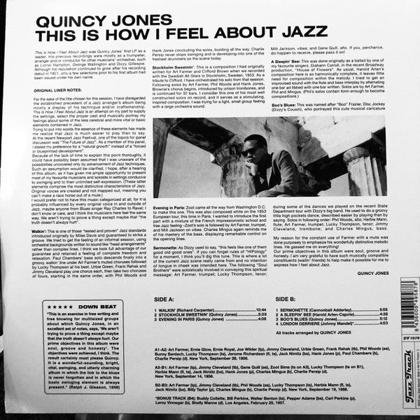 Quincy Jones : This Is How I Feel About Jazz (LP, Album, RE)