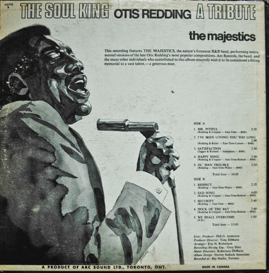 The Majestics : The Soul King Otis Redding - A Tribute (LP, Album)