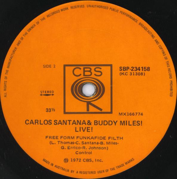 Carlos Santana & Buddy Miles : Carlos Santana And Buddy Miles! Live! (LP, Album)
