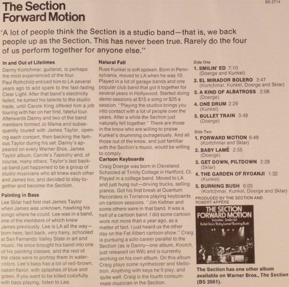 The Section : Forward Motion (LP, Album, San)