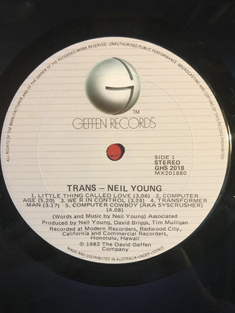 Neil Young : Trans (LP, Album)