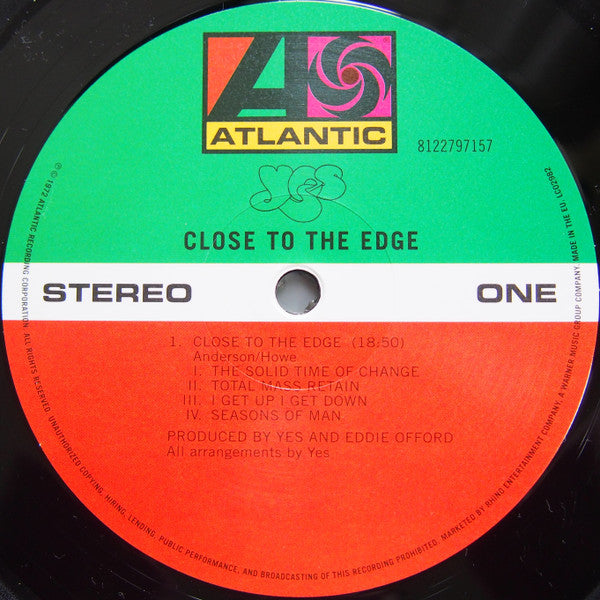 Yes : Close To The Edge (LP, Album, RE, Gat)