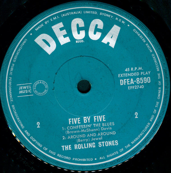 The Rolling Stones : Five By Five (7", EP, Mono)