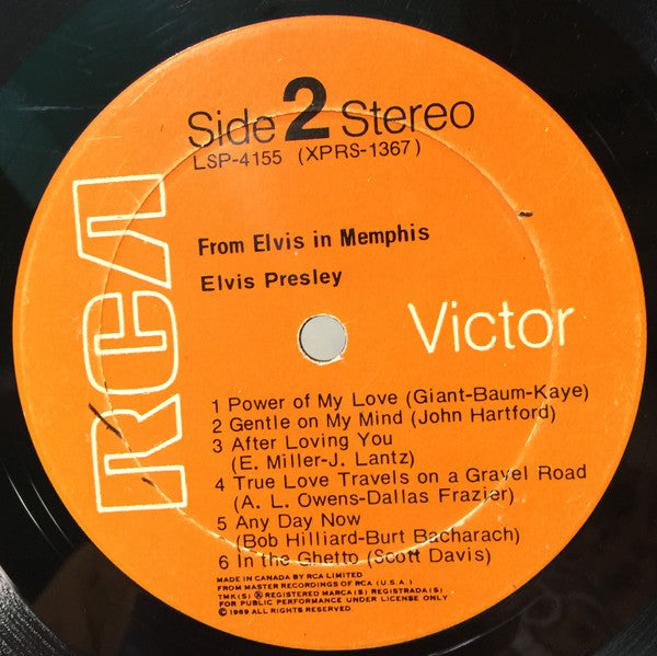 Elvis Presley : From Elvis In Memphis (LP, Album)
