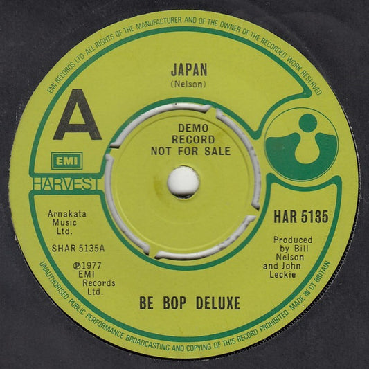 Be Bop Deluxe : Japan (7", Single, Promo)