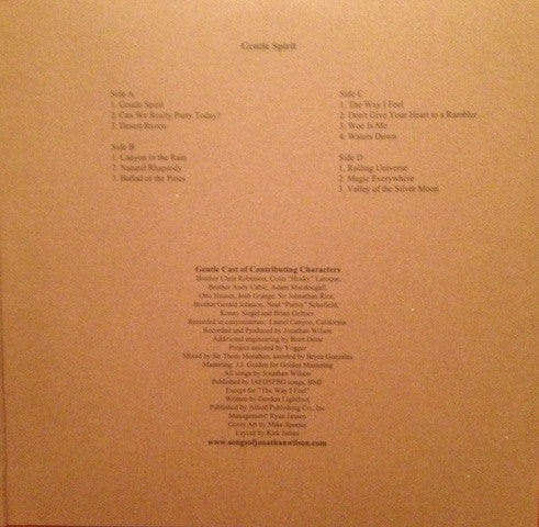 Jonathan Wilson : Gentle Spirit (2xLP, Album)