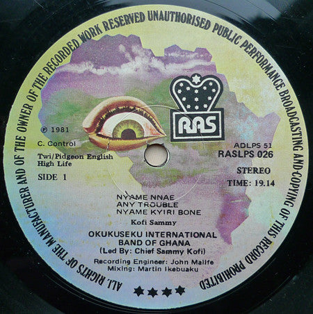 Okukuseku International Band Of Ghana Led By Kofi Sammy : Okukuseku International Band Of Ghana (LP, Album)
