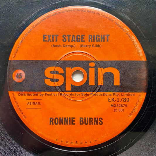 Ronnie Burns : Exit Stage Right (7", Single)