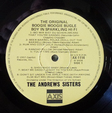The Andrews Sisters : The Original Boogie Woogie Bugle Boy (LP, Comp)