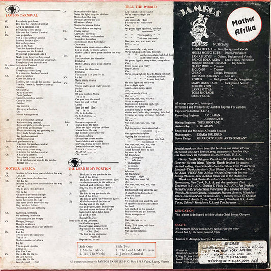 Jambos Express : Mother Afrika (LP, Album)
