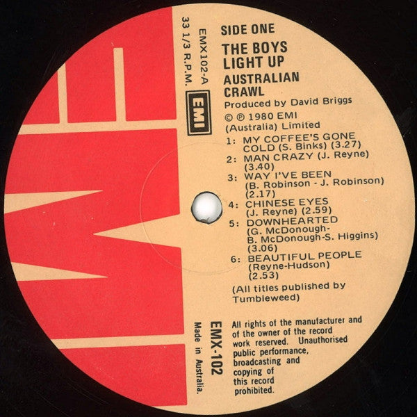 Australian Crawl : The Boys Light Up (LP, Album)