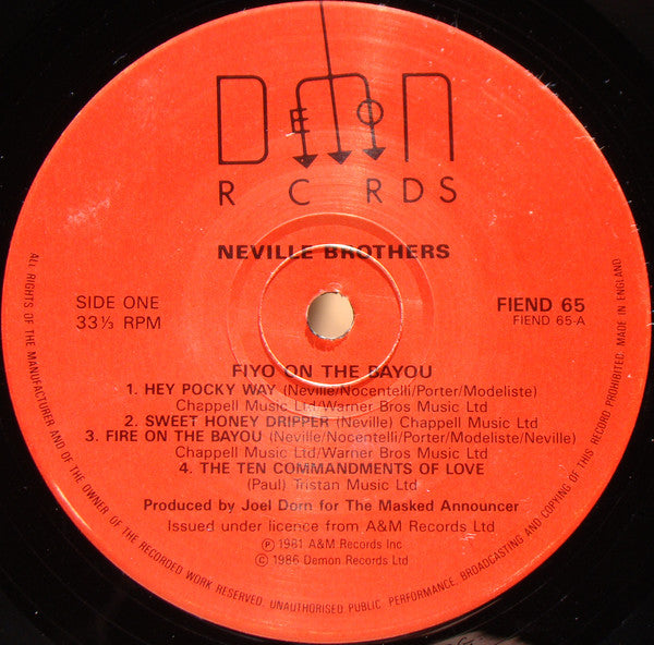 Neville Brothers* : Fiyo On The Bayou (LP, Album, RE)