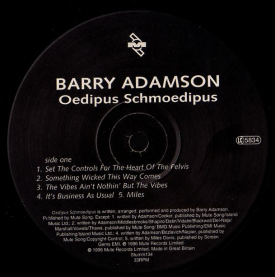 Barry Adamson : Oedipus Schmoedipus (LP, Album, RE)