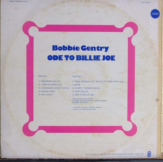 Bobbie Gentry : Ode To Billie Joe (LP, Album, Club)