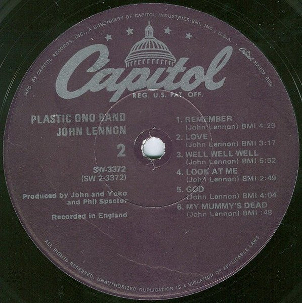 John Lennon & The Plastic Ono Band : John Lennon / Plastic Ono Band (LP, Album, RP, Pur)