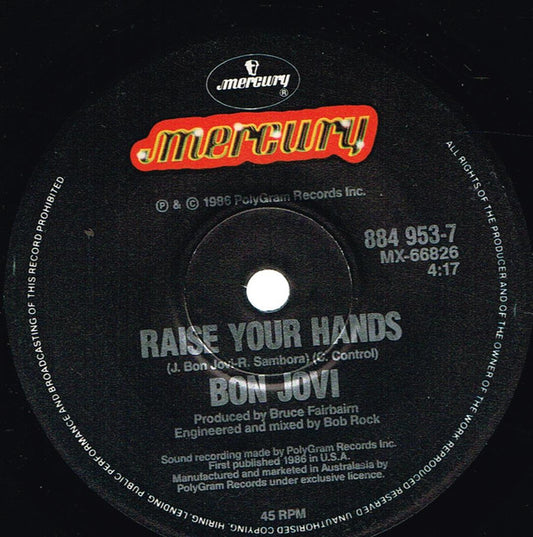 Bon Jovi : You Give Love A Bad Name (7", Single)