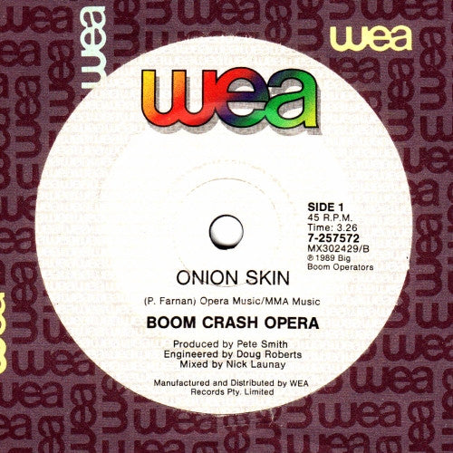 Boom Crash Opera : Onion Skin (7", Single)