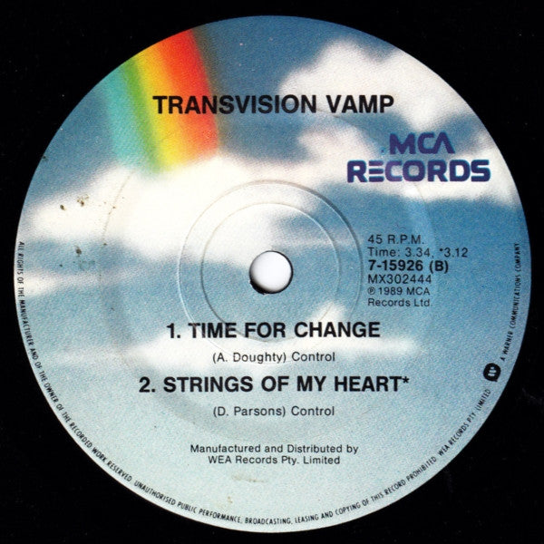 Transvision Vamp : Baby I Don't Care (7", Single)
