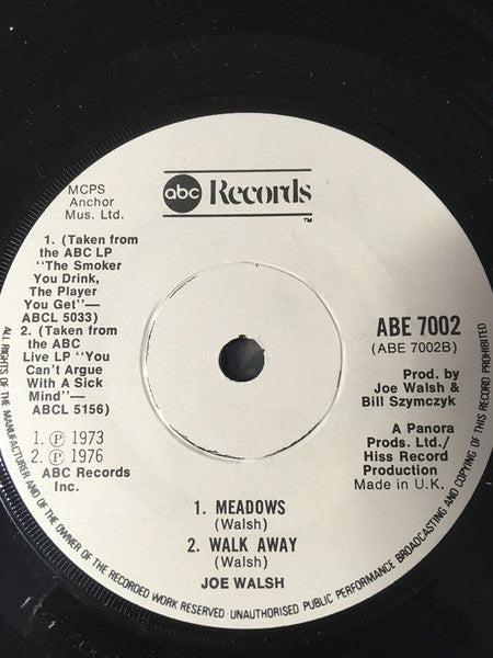 Joe Walsh : Rocky Mountain Way (7", EP)