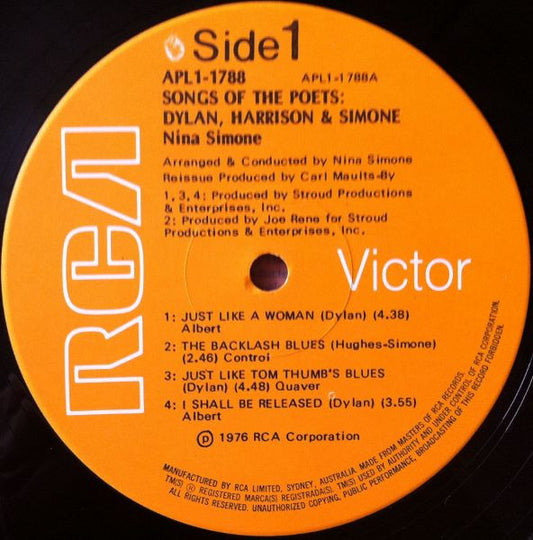 Nina Simone : Songs Of The Poets : Dylan, Harrison & Simone (LP, Comp)
