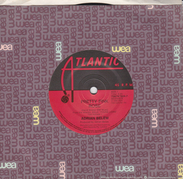 Adrian Belew : Pretty Pink Rose (7", Single)