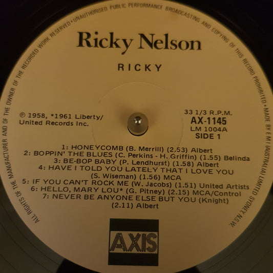 Ricky Nelson (2) : Ricky (LP, RE)