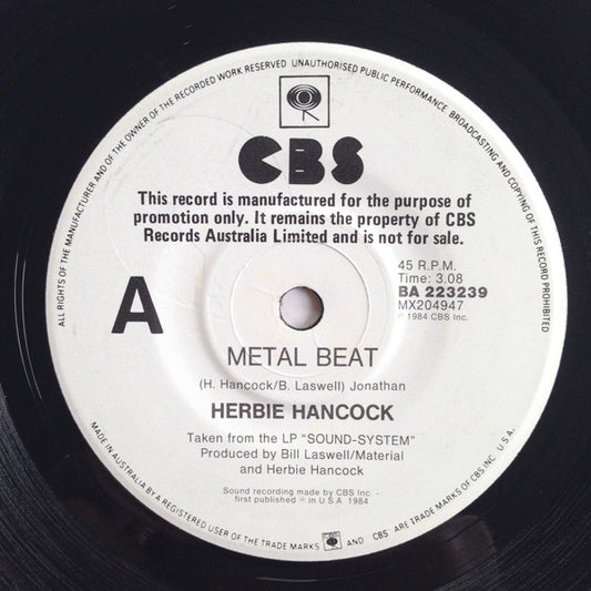 Herbie Hancock : Metal Beat (7", Promo)