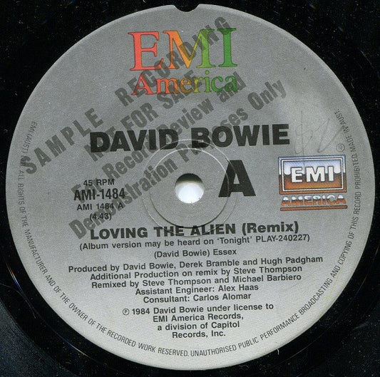 David Bowie : Loving The Alien (Remix) (7", Single, Promo)