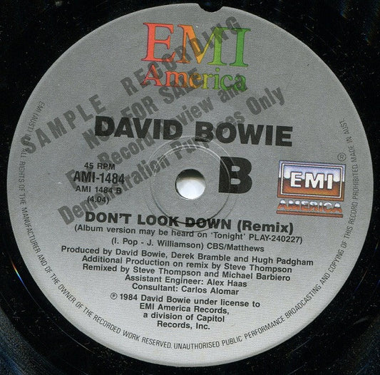 David Bowie : Loving The Alien (Remix) (7", Single, Promo)