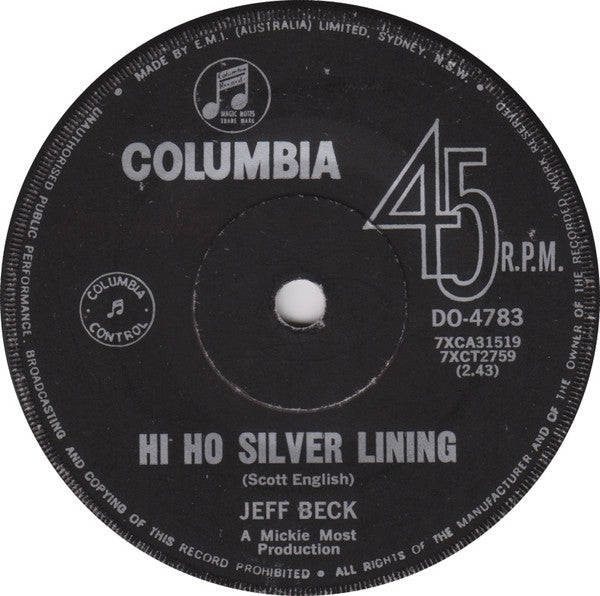 Jeff Beck : Hi Ho Silver Lining (7")