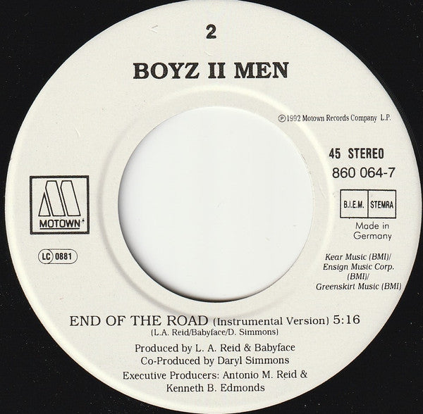 Boyz II Men : End Of The Road (7", Single)