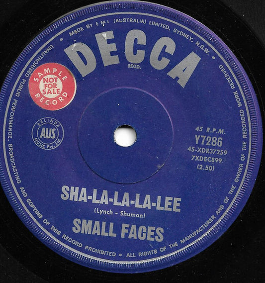 Small Faces : Sha-La-La-La-Lee (7", Single)