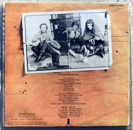Sutherland Brothers : The Sutherland Brothers Band (LP, Album, RE)