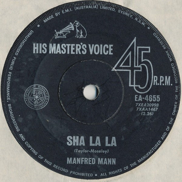 Manfred Mann : Sha La La (7", Single)