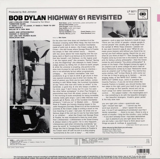 Bob Dylan : Highway 61 Revisited (LP, Album, Mono, RE)