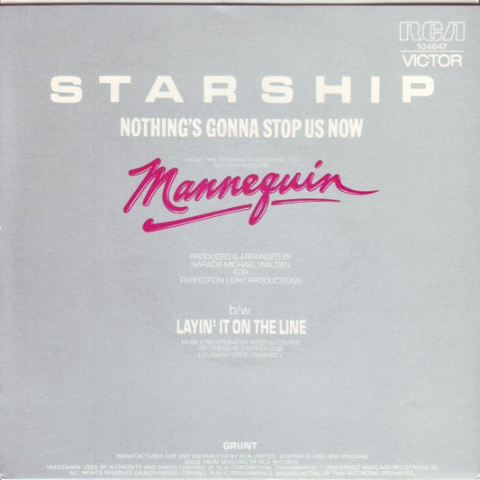 Starship (2) : Nothing's Gonna Stop Us Now (7")