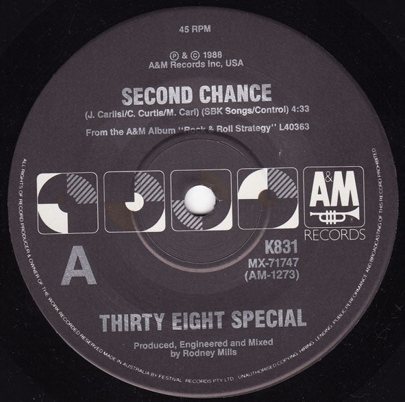 Thirty Eight Special* : Second Chance (7", Ltd)