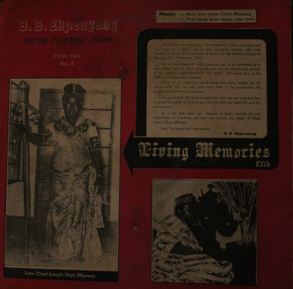 B. B. Ekpenyong & The Tripartite Stars : Living Memories - Etore Akin Vol. 2 (LP, Album)