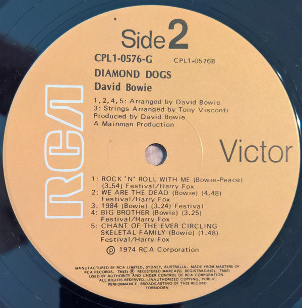 David Bowie : Diamond Dogs (LP, Album, RE, Gat)