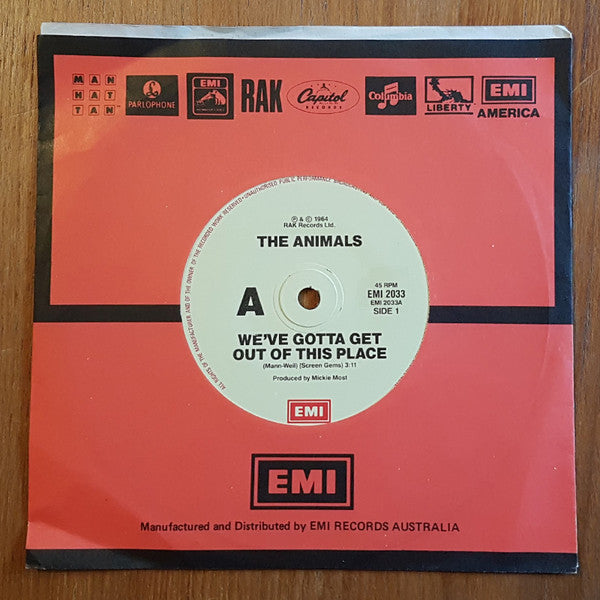 The Animals : We've Gotta Get Out Of This Place (7", Single)