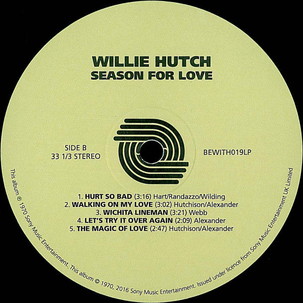 Willie Hutch : Season For Love (LP, Album, Ltd, RE, RM, 180)