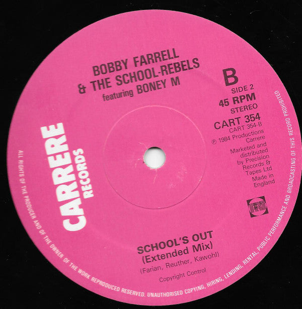 Boney M. And Bobby Farrell With The School-Rebels* : Happy Song (12", Single)