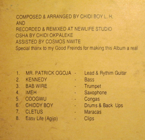 Chiddy Boy Lemmy Hands : Ọsọ-Ndu (LP, Album)
