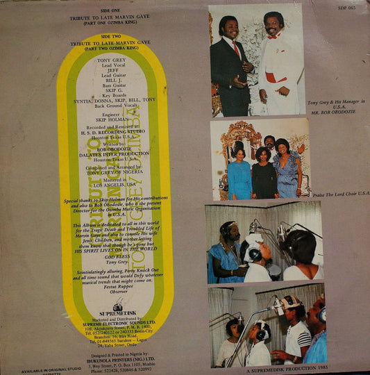 Tony Grey (2) : Tribute To Marvin Gaye (LP, Album)