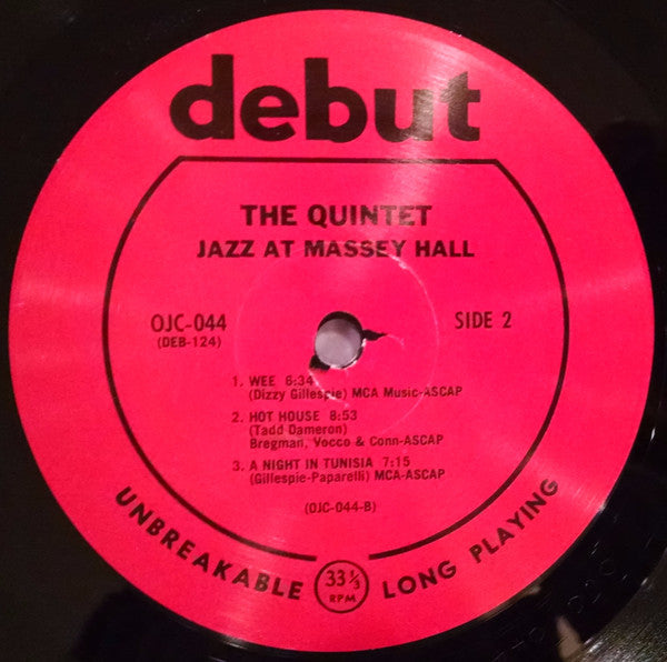 The Quintet : Jazz At Massey Hall (LP, Album, Mono, RE)