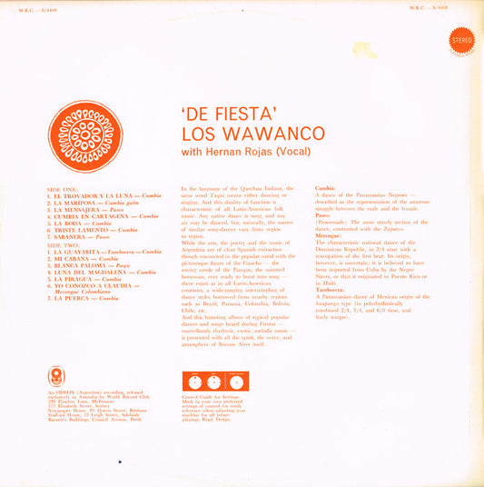 Los Wawanco : 'De Fiesta' Los Wawanco (LP, Album, Club)