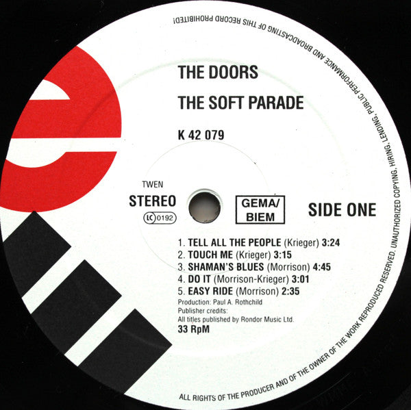 The Doors : The Soft Parade (LP, Album, RE)